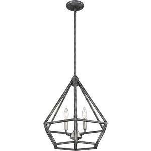 Orin 3 Light 18 inch Iron Black and Brushed Nickel Accents Pendant Ceiling Light