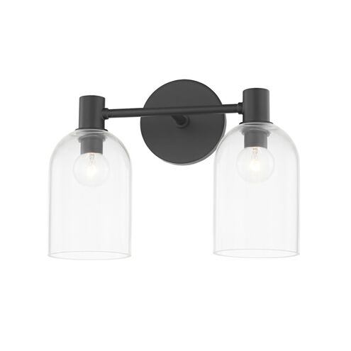 Paisley 2 Light Soft Black Vanity Light Wall Light