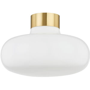 Eliana 1 Light 14.25 inch Aged Brass Flush Mount Ceiling Light
