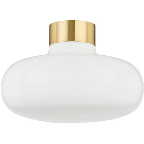 Eliana 1 Light 14.25 inch Aged Brass Flush Mount Ceiling Light