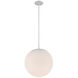 Niveous LED 13.75 inch White Pendant Ceiling Light in 3000K, dweLED