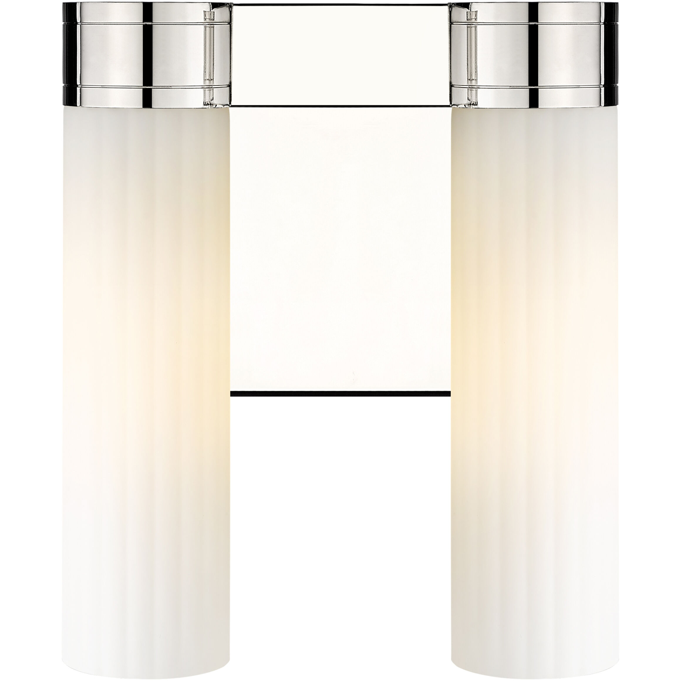 Empire 2 Light 10.5 inch Polished Nickel Sconce Wall Light in Matte White Glass