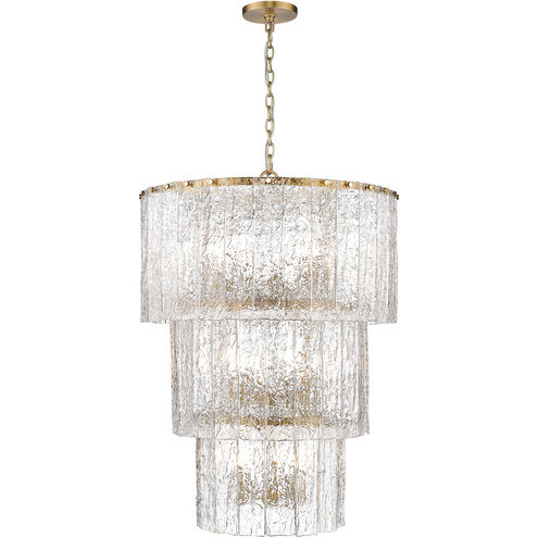 Glacier 12 Light 27.5 inch Modern Gold Chandelier Ceiling Light