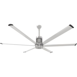 i6 84 inch Brushed Silver Outdoor Ceiling Fan in Brushed Aluminum, Standard Mount