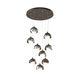 Brooklyn 9 Light 20.5 inch White and Vintage Platinum Pendant Ceiling Light