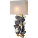 Moon Dust 1 Light 14 inch Hiroshi Gray and Contemporary Gold Leaf and Contemporary Silver Leaf ADA Wall Sconce Wall Light, Hiroshi Koshitaka Collection