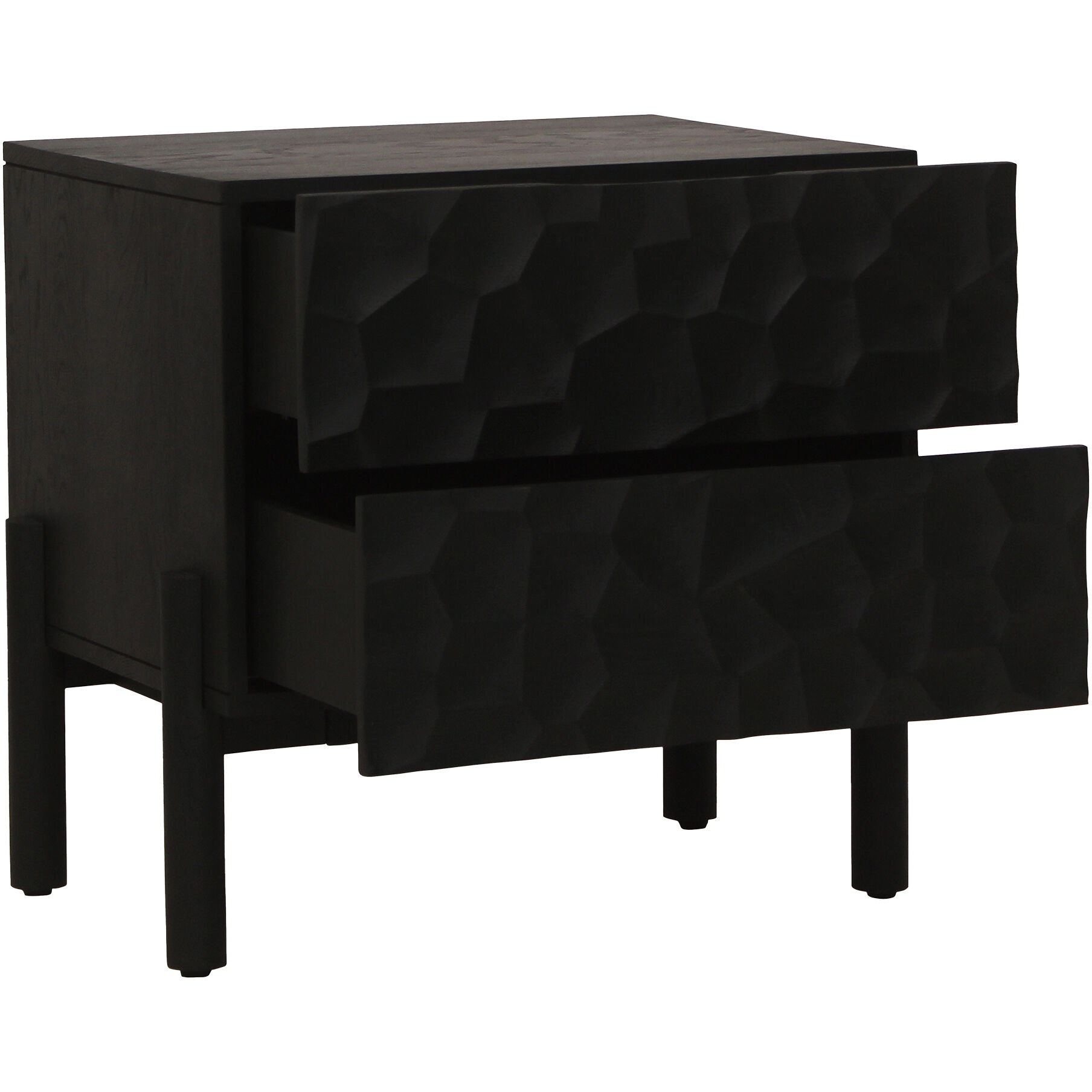 Misaki 24 X 24 inch Black Nightstand