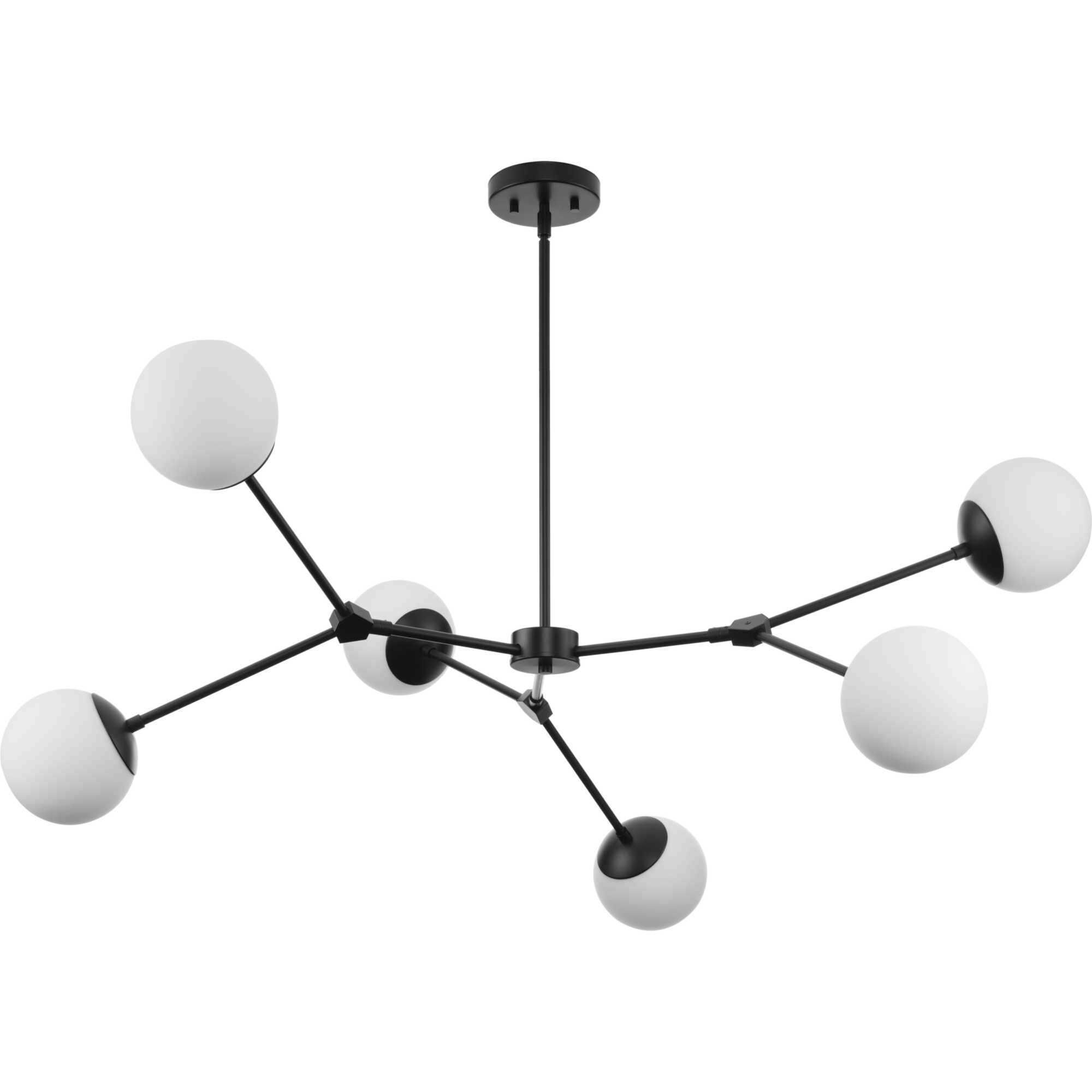 Haas 6 Light 50 inch Matte Black Chandelier Ceiling Light, Design Series