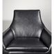 Kendrick Black Distressed PU Leather and Brushed Steel Accent Chair 
