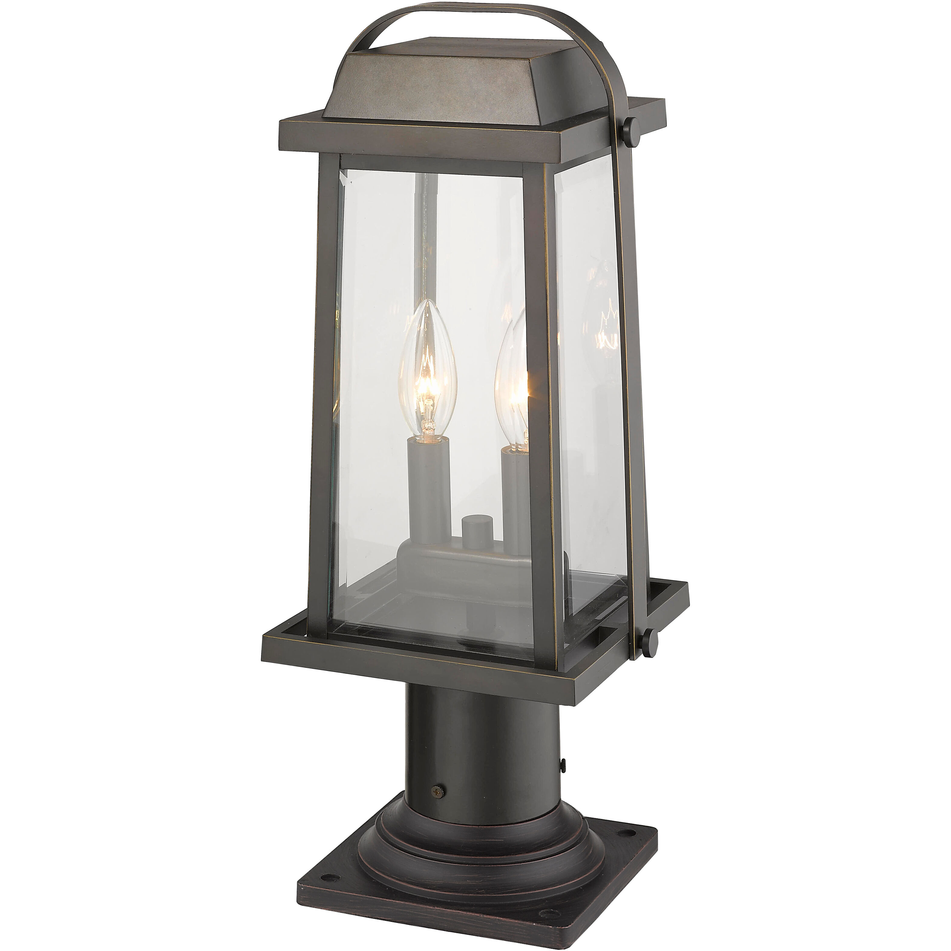 Millworks 2 Light 18.75 inch Oil Rubbed Bronze Outdoor Pier Mounted Fixture