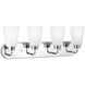 Kerrville 4 Light 24.63 inch Chrome Wall Bath Fixture Wall Light