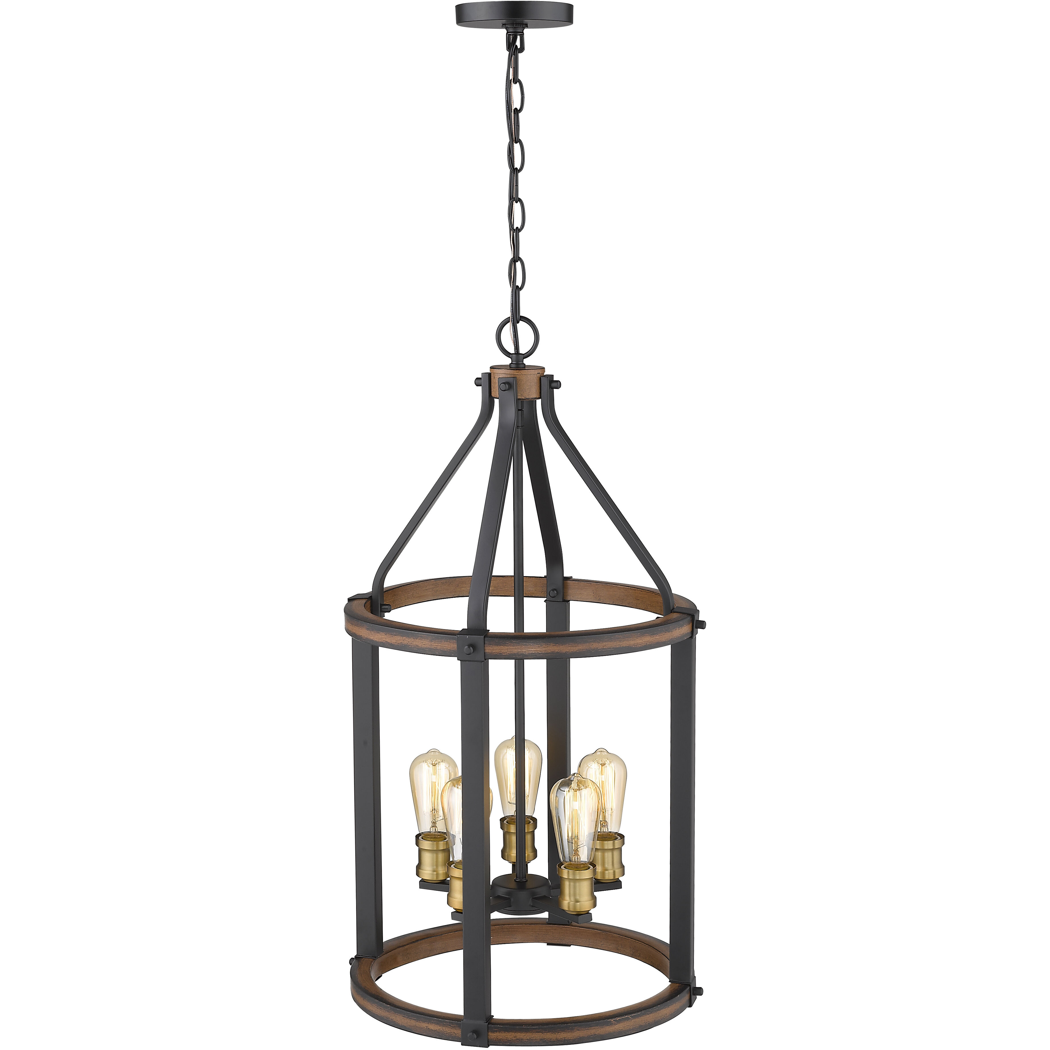 Kirkland 5 Light 16 inch Rustic Mahogany Chandelier Ceiling Light