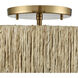 Abaca 2 Light 14 inch Satin Brass Semi Flush Mount Ceiling Light