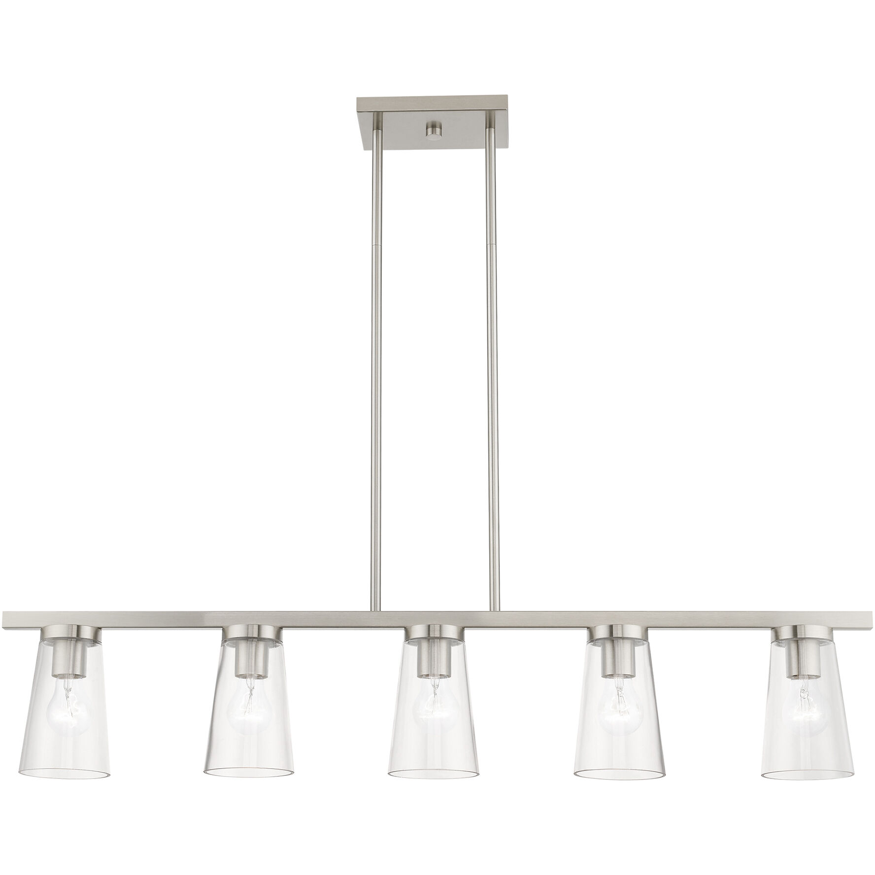 Cityview 5 Light 40 inch Brushed Nickel Linear Chandelier Ceiling Light