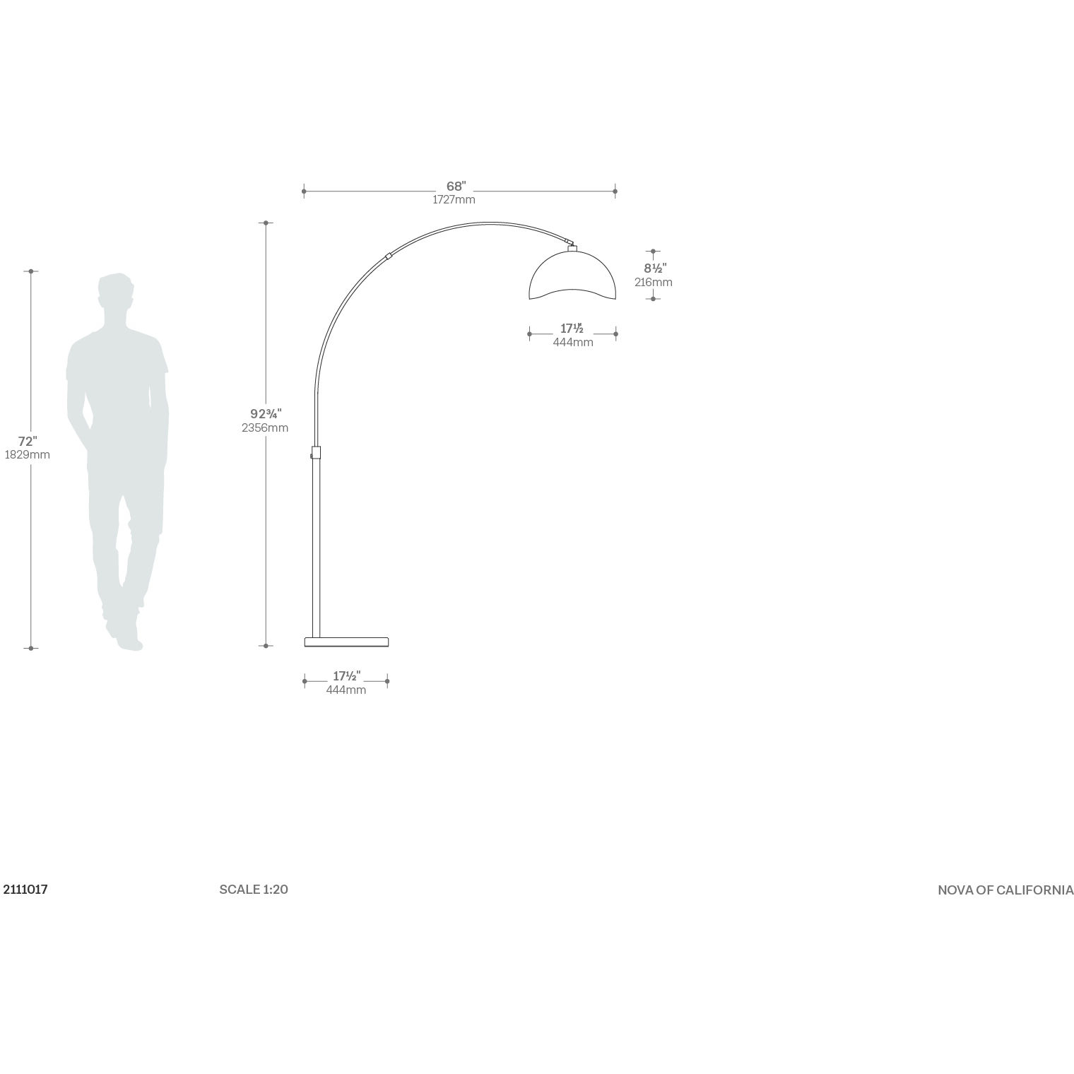 Luna Bella 92 inch 100.00 watt Weathered Brass and White Arc Floor Lamp Portable Light