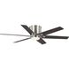 Bexar 54 inch Brushed Nickel with Silver/Dark Cherry Blades Ceiling Fan, Progress LED