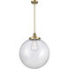 Franklin Restoration Beacon 1 Light 18 inch Brushed Brass Pendant Ceiling Light in Incandescent, Seedy
