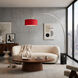 Iconic 95 inch 14 watt Satin Nickel and Black Arc Floor Lamp Portable Light in Crimson Red Linen