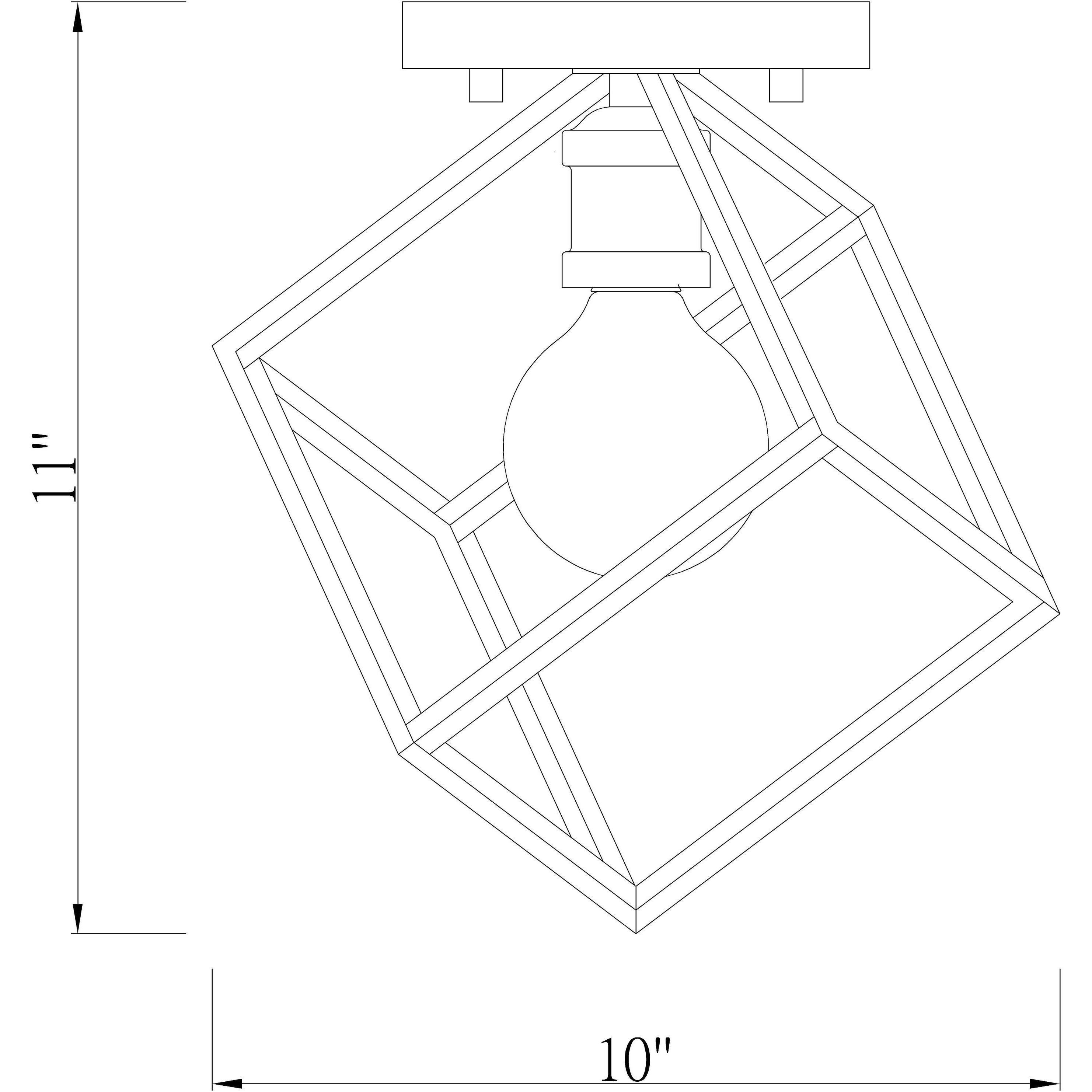 Vertical 1 Light 10 inch Matte Black and Brushed Nickel Flush Mount Ceiling Light