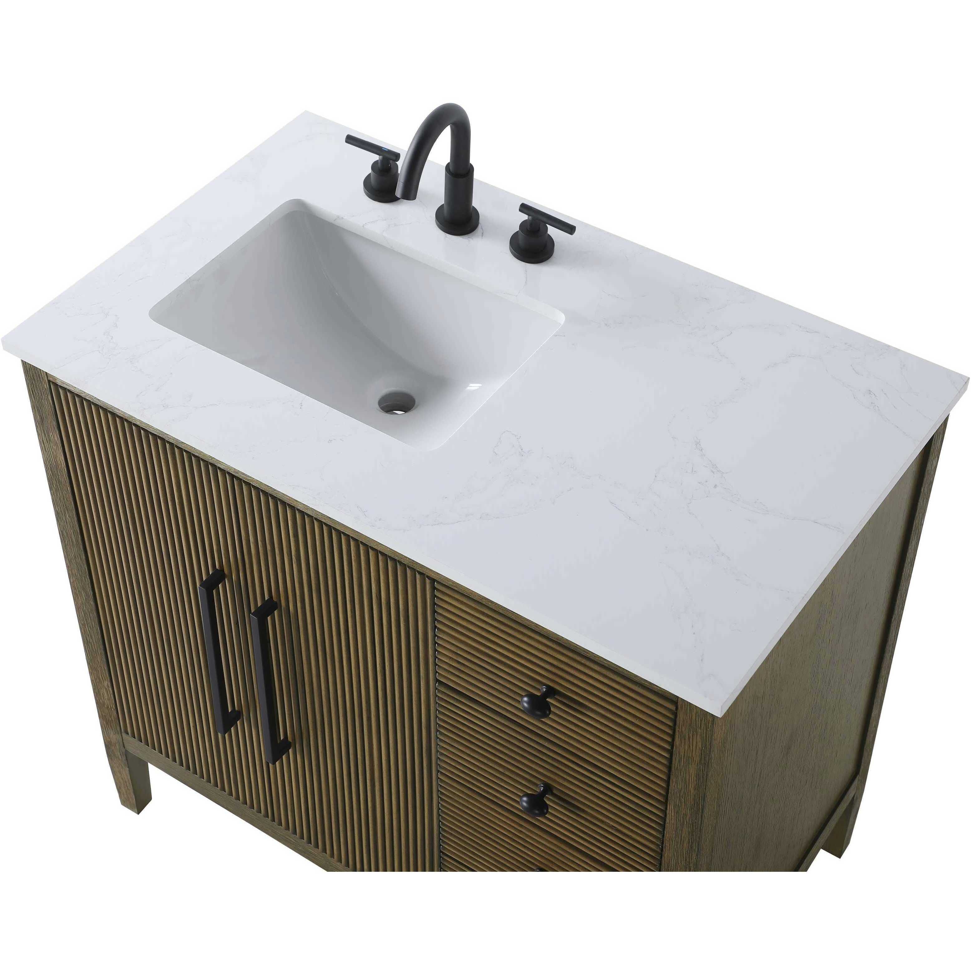 Blakely 36 X 34 inch Hazel Oak Bathroom Vanity Cabinet