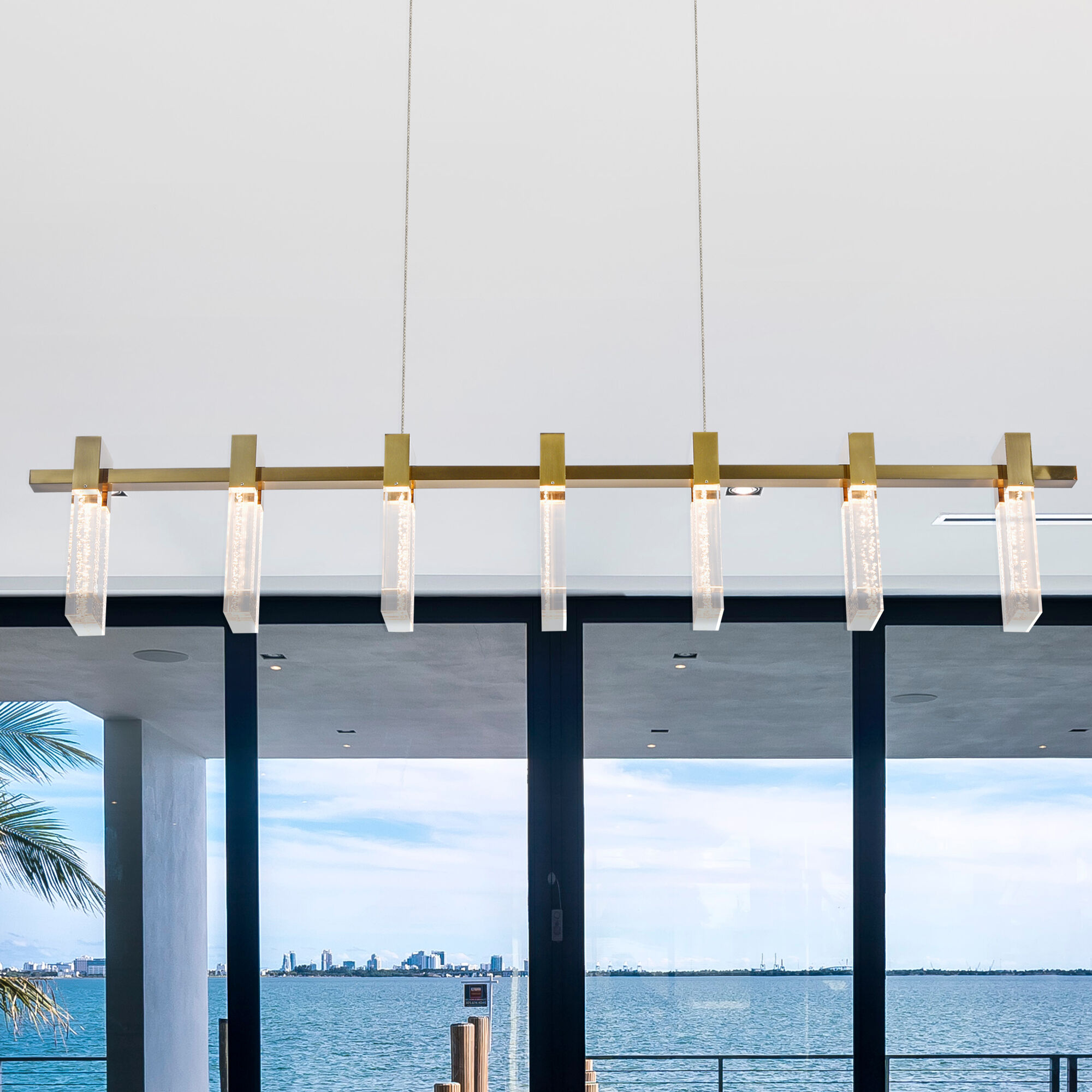 Artisan Collection/SORRENTO Series Linear Chandelier Ceiling Light in Antique Brass