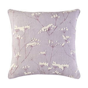 Enchanted 22 X 22 inch Mauve and Cream Throw Pillow