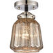 Nouveau Chatham 1 Light 6 inch Black Polished Nickel Semi-Flush Mount Ceiling Light in Mercury Glass, Nouveau
