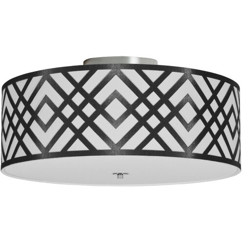 Mona LED 15 inch Polished Chrome Flushmount Ceiling Light in Black and White 