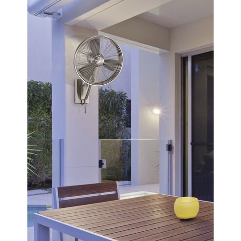 Anywhere 15 inch Brushed Nickel with Silver Blades Outdoor Oscillating Fan