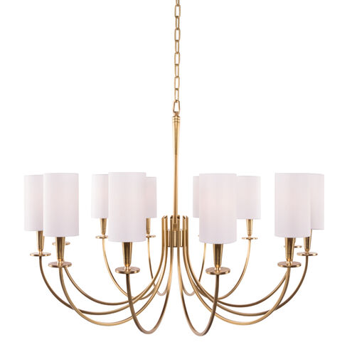 Mason 12 Light 34.5 inch Aged Brass Chandelier Ceiling Light