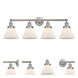 Cone 4 Light 34.75 inch Brushed Satin Nickel Bath Vanity Light Wall Light