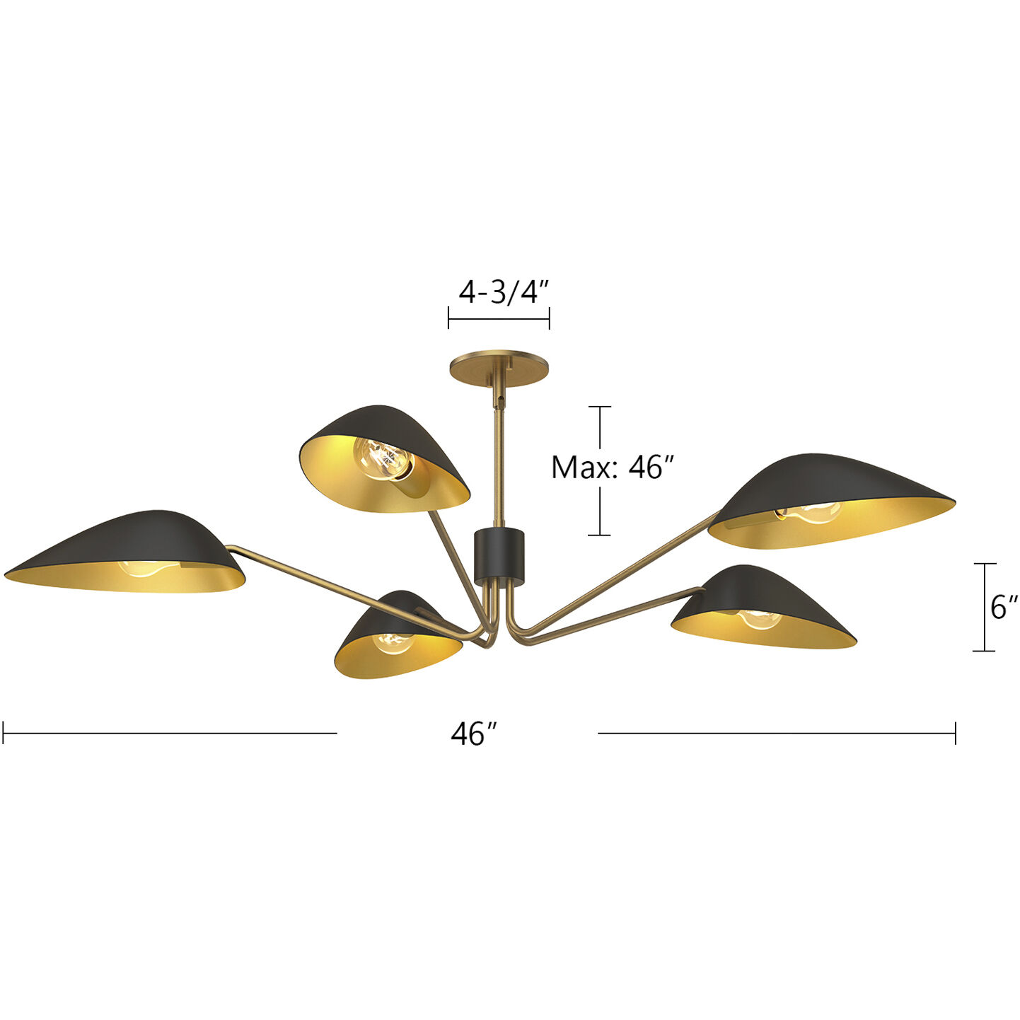 Alora Mood Oscar Pendant Ceiling Light in Aged Gold and Matte Black