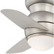 Spacesaver 26 inch Brushed Steel with Silver Blades Ceiling Fan