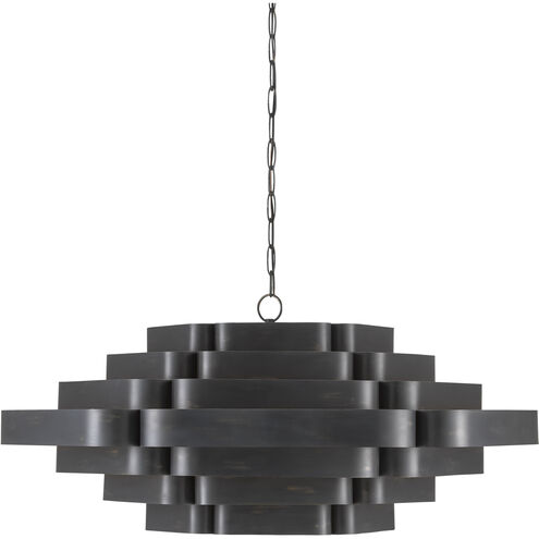 Bailey 6 Light 48 inch French Black/Contemporary Gold Leaf Chandelier Ceiling Light