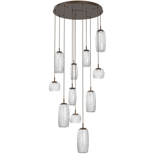 Vessel LED Flat Bronze Multi-Pendant Ceiling Light in 3000K LED, Clear