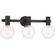 Wright 3 Light 25 inch Black Bathroom Vanity Light Wall Light