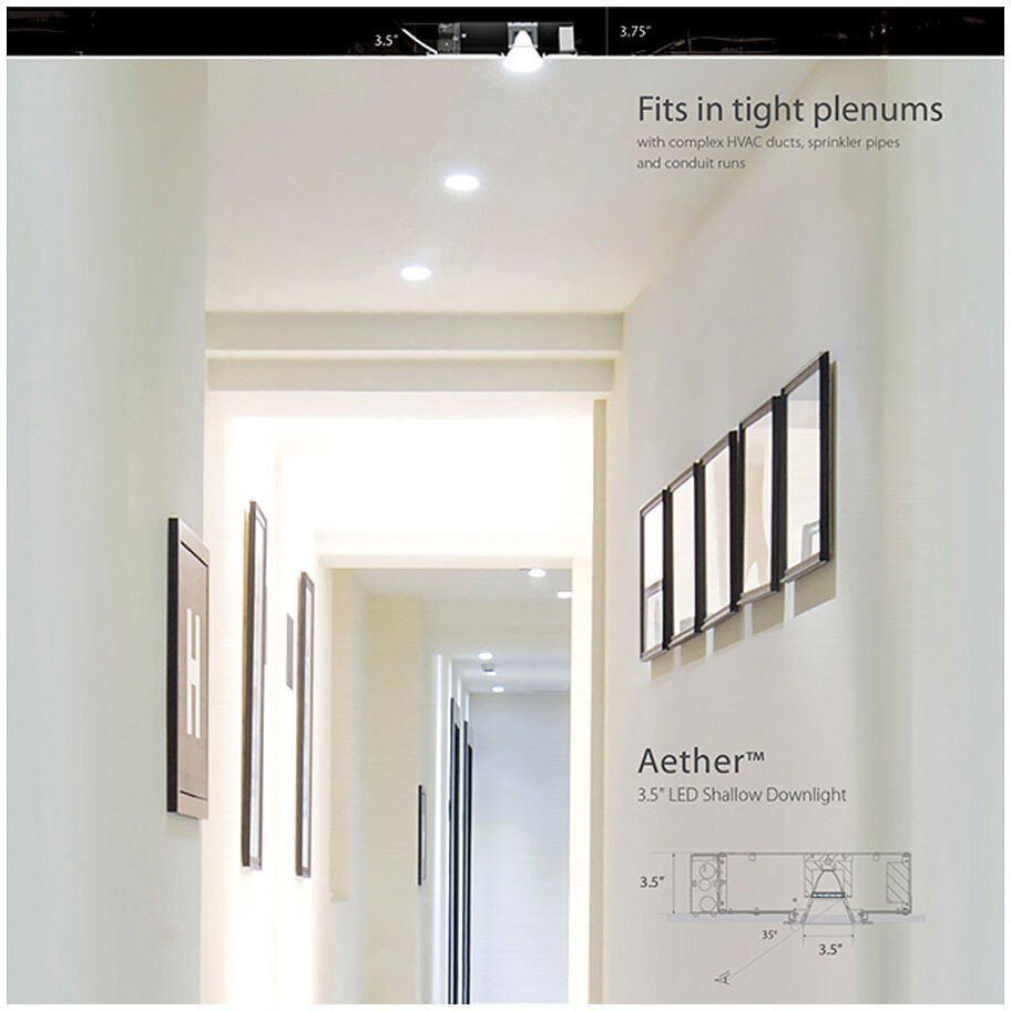 Aether LED White Recessed Lighting in 3000K