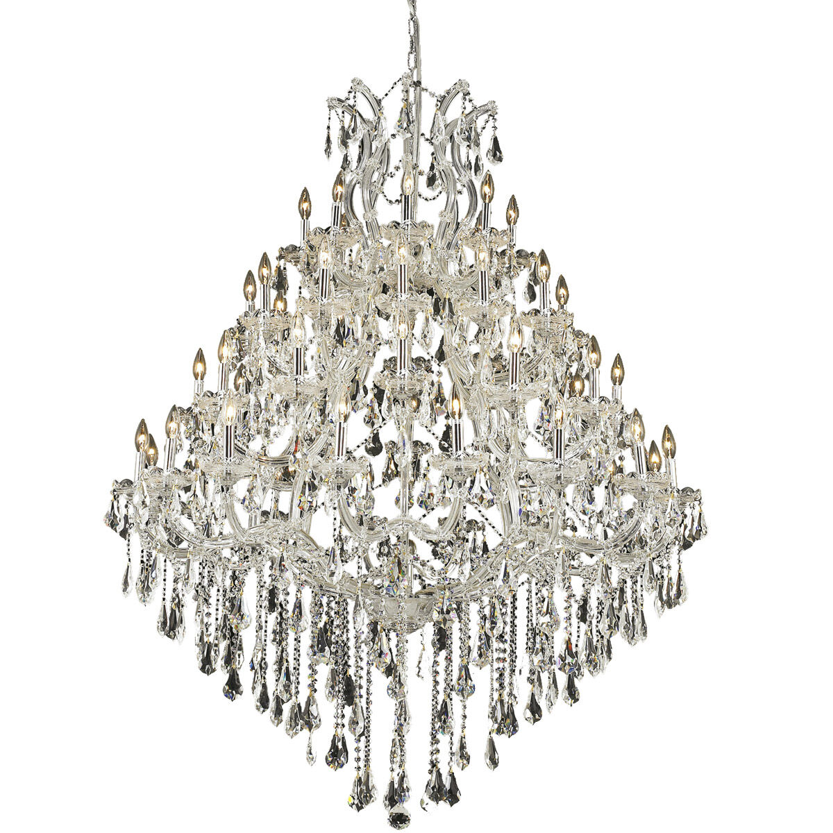 Maria Theresa 49 Light 46 inch Chrome Foyer Ceiling Light in Clear, Royal Cut
