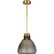 Avroko Morgan LED 12 inch Hand-Rubbed Antique Brass with Smoke Glass Pendant Ceiling Light