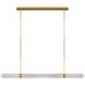 Avroko Langston 1 Light 61 inch Plated Brass Linear Chandelier Ceiling Light in 120V