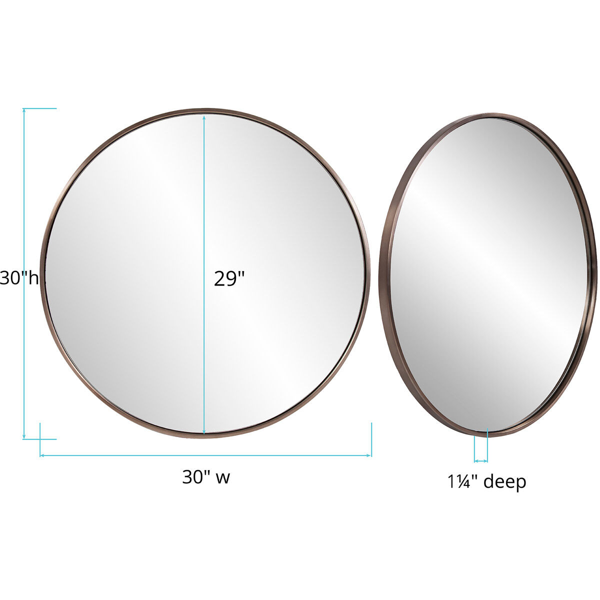 Copenhagen 30 X 30 inch Brushed Brass Wall Mirror