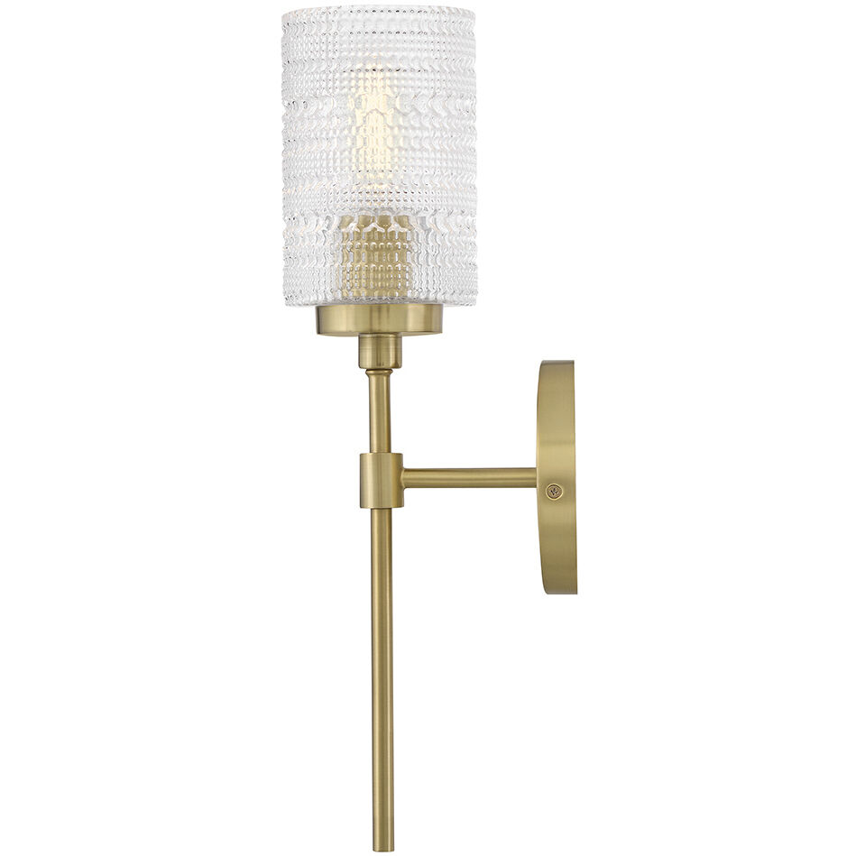 Mabel 1 Light 6.5 inch Lacquered Brass Bath Light Wall Light