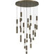 Ronda LED 32 inch Weathered Brass Multi Drop Chandelier Ceiling Light