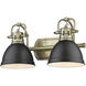 Yep Duncan Vanity Wall Light in Aged Brass, Matte Black