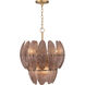 Marclaire 6 Light 19.75 inch Legacy Brass Pendant Ceiling Light in Brown Textured Handmade Glass