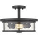 Savannah 2 Light 13.75 inch Bronze Semi Flush Mount Ceiling Light