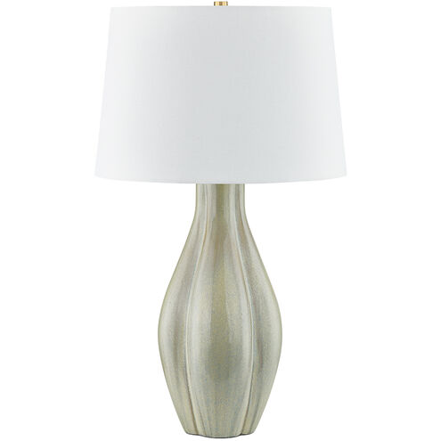 Galloway 30.75 inch 25.00 watt Aged Brass and Ceramic Coastal Green Table Lamp Portable Light