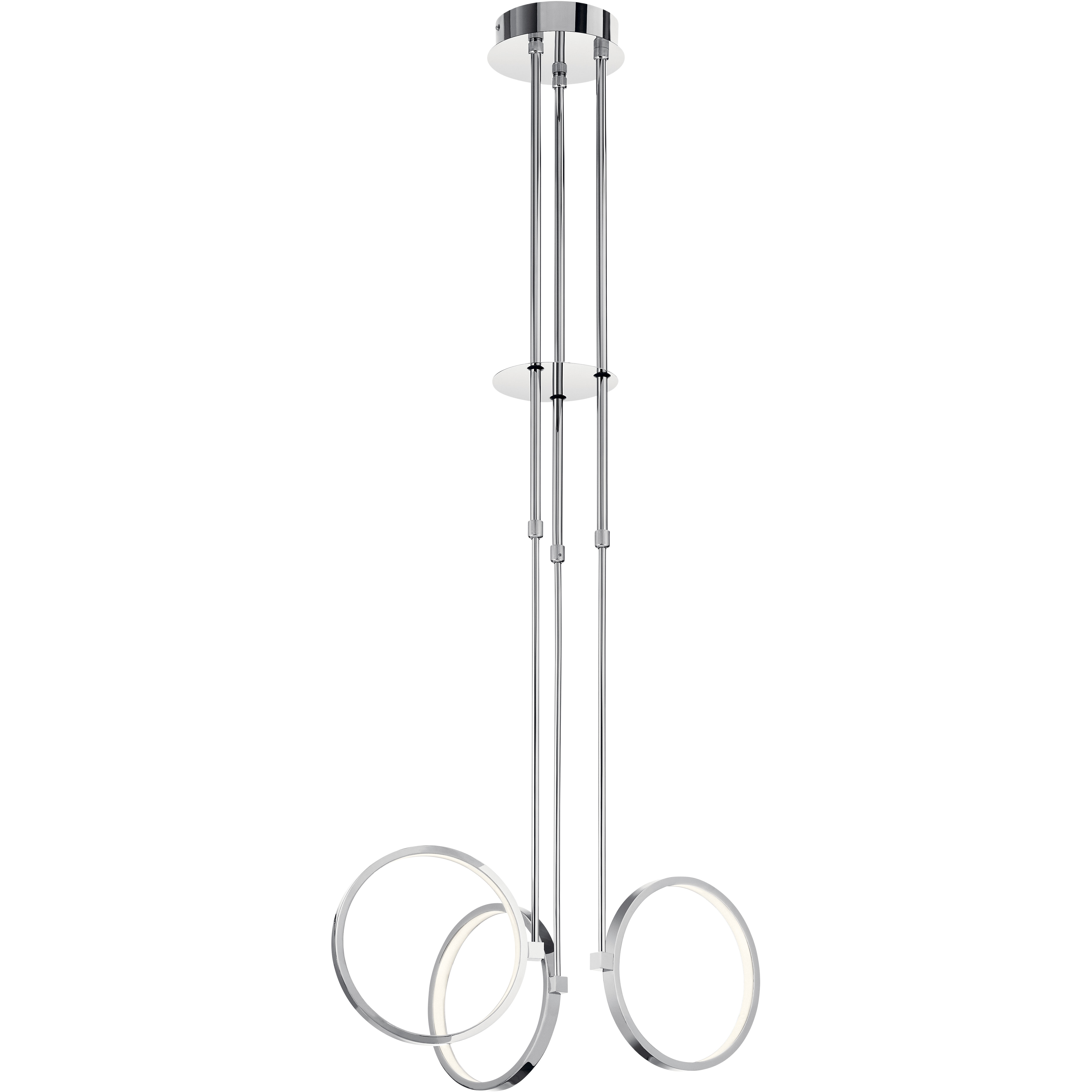 Bonham LED 18.75 inch Chrome Chandelier Ceiling Light, 1 Tier Small