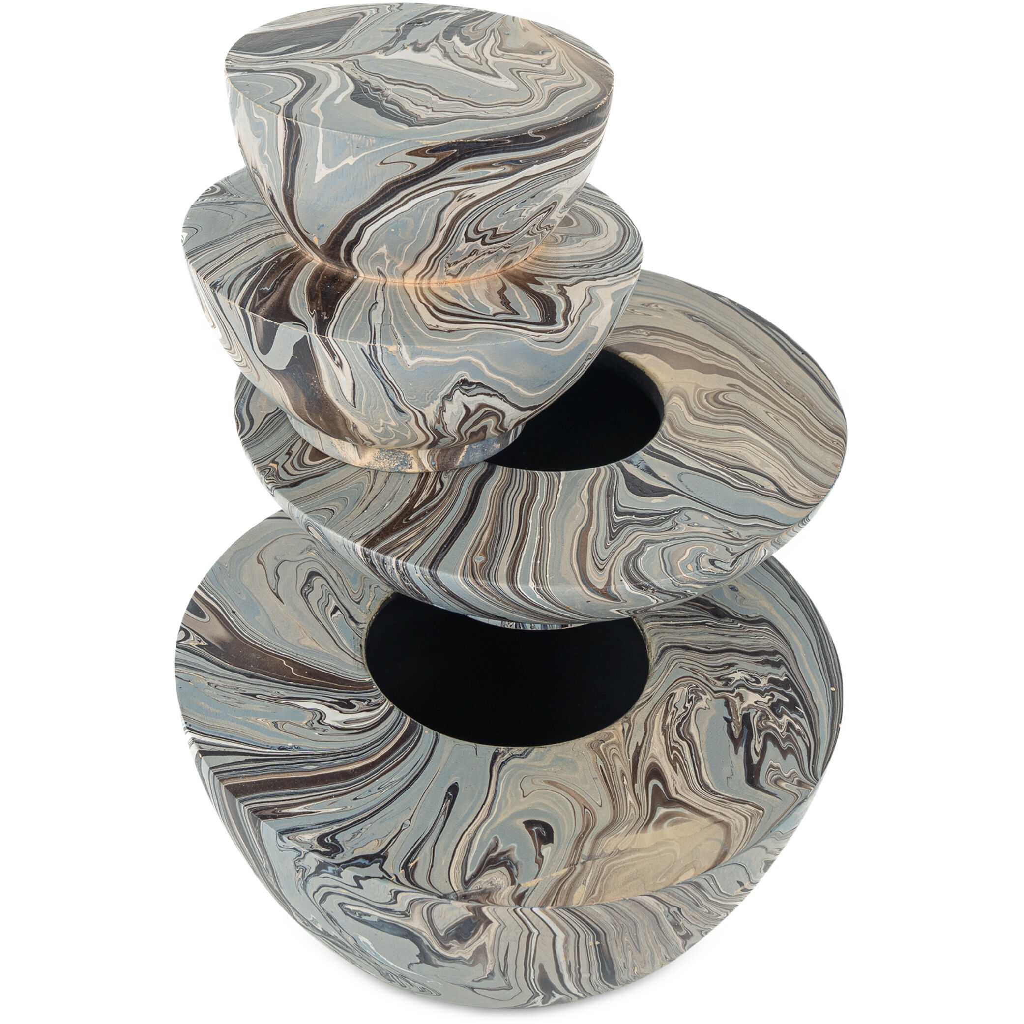 Marbleized Marbleized Gray Stacking Box, Set of 3