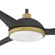 Alba 56 inch Matte Black with Heritage Brass with Matte Black Blades Smart Fan